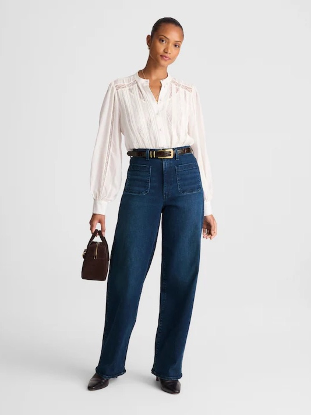 Madewell Curvy Emmett Wide-Leg Jean Blue Size 33 - Picture 2 of 8